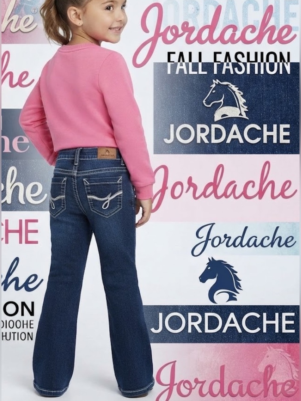 Authentic Jordache boot cut toddler girls designer jeans sz 4T